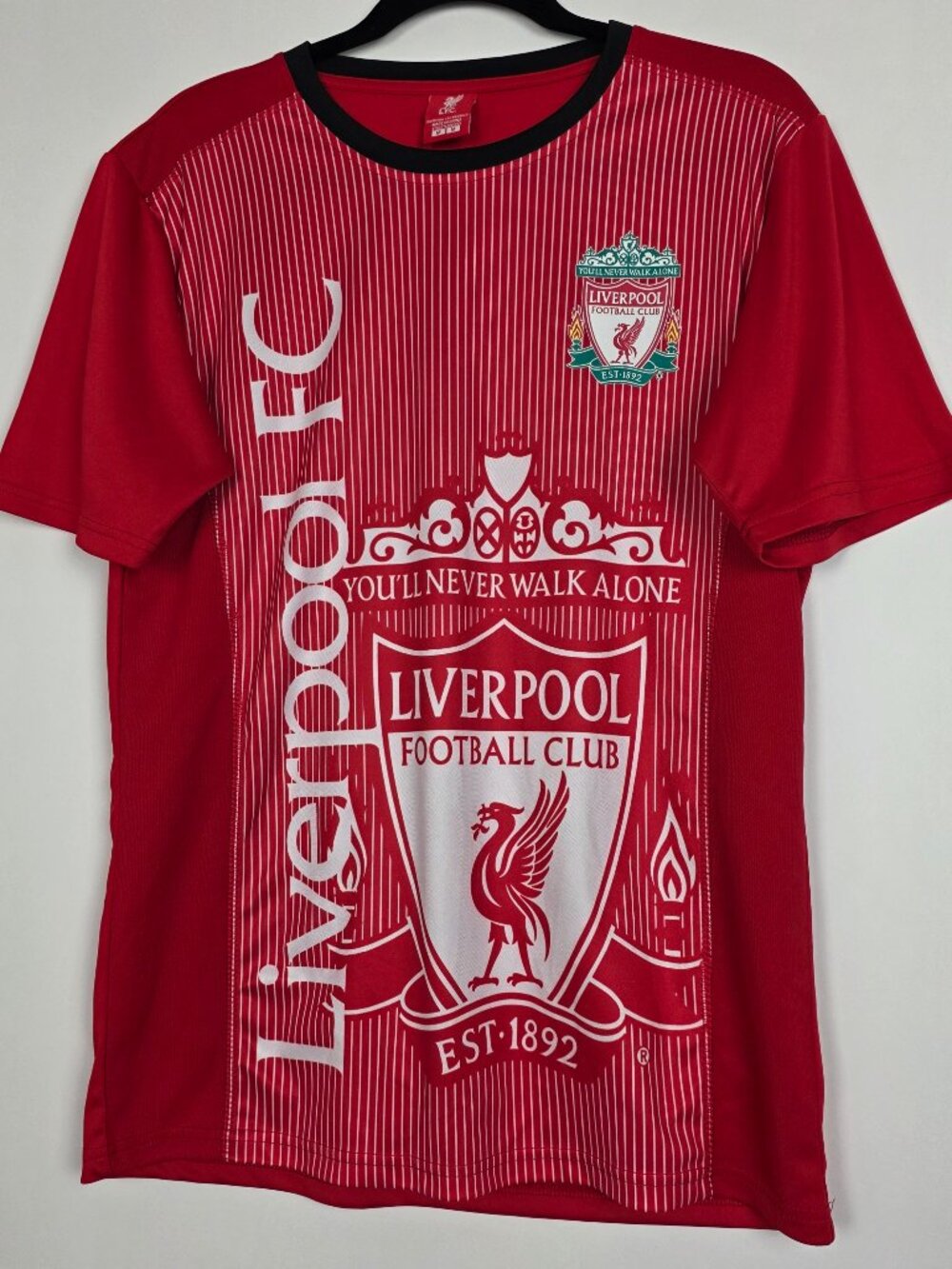 LFC Liverpool FC Futball Soccer Club Mens Medium Short Sleeve Red Shirt Jersey